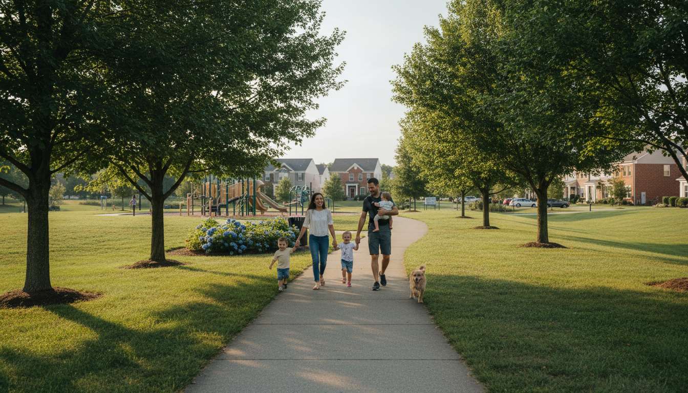 Scenic view of a family-friendly park near Haymarket, VA